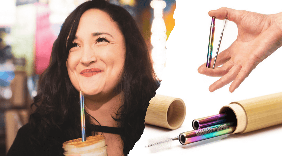 Header image for a blog post by Shaka Love about "How to Clean Reusable Straws the Right Way"