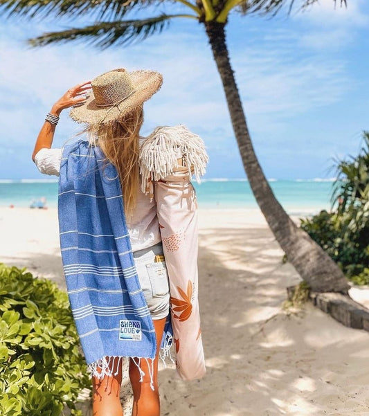Shaka Love Turkish Towel Sky Blue Maui Beach must have travel towel sand resistant quick dry towel scarf towel wrap towel best towel ever