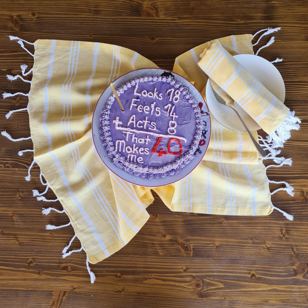 SUN KISSED Yellow Hand Towels - set of 2