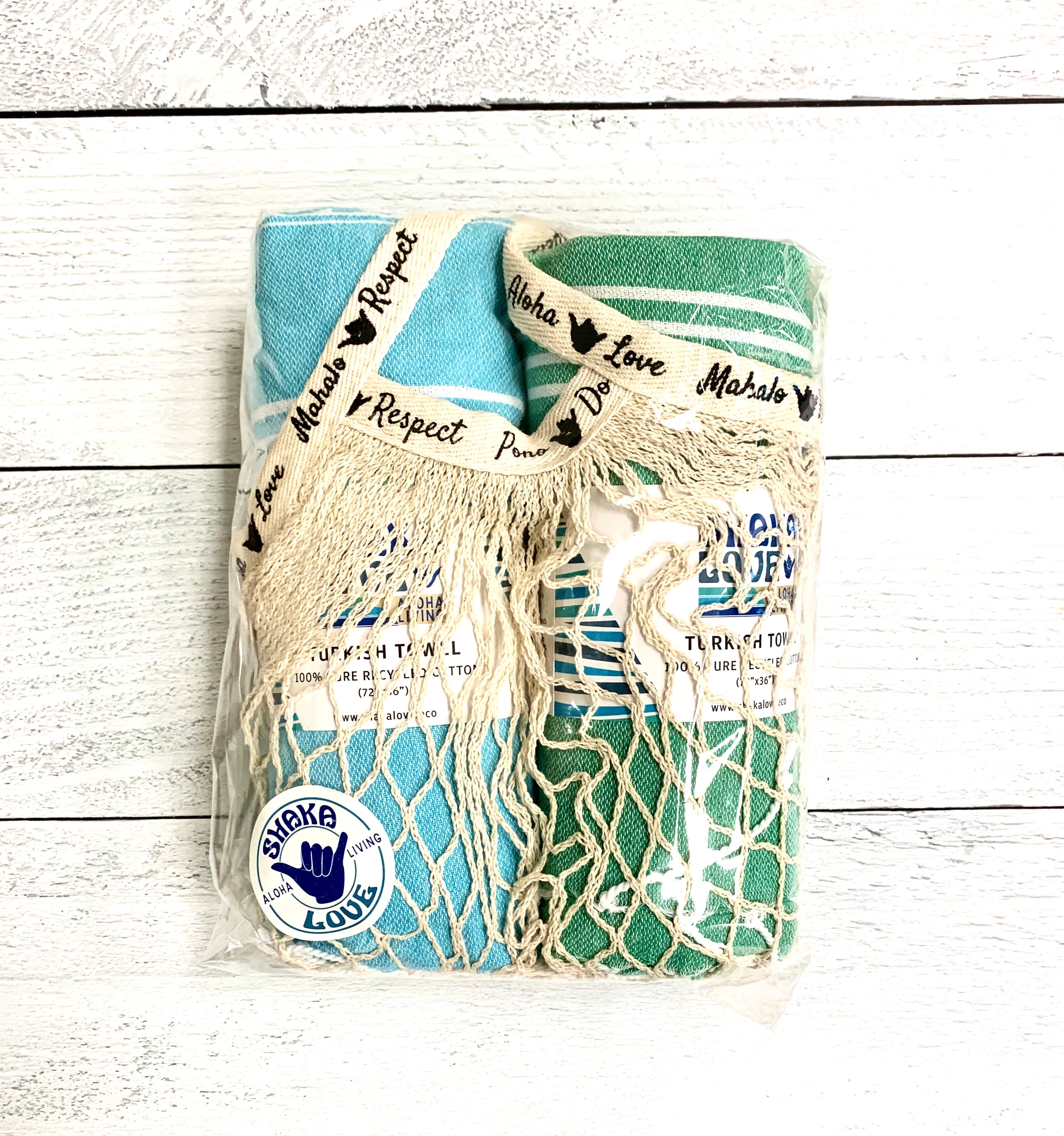 SHAKA CLASSIC Bundle 2: Includes 2 Shaka Turkish Towels of your choice & 1 Beach Bag