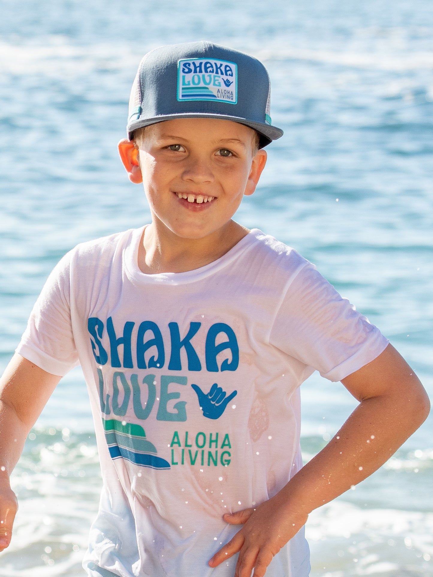 Kids' Shaka T-shirt - Short Sleeve - White or Black -100% Organic Cotton