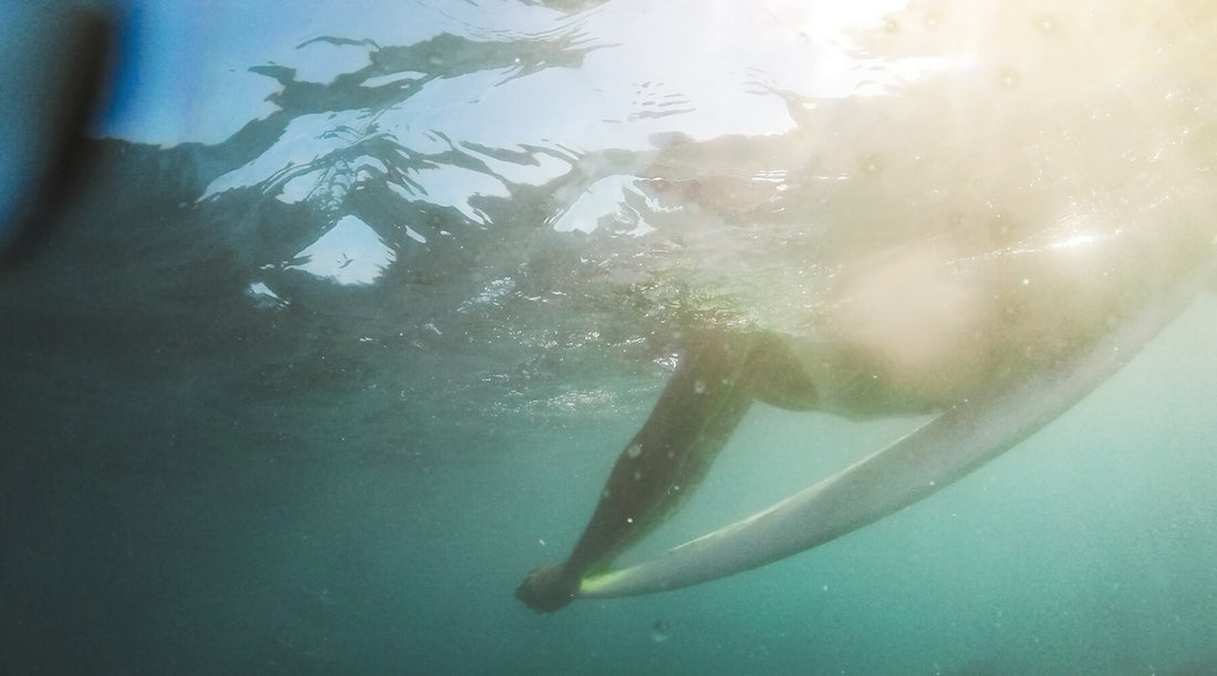 Header image of Shaka Love's blog post about how to reach flow state through surfing