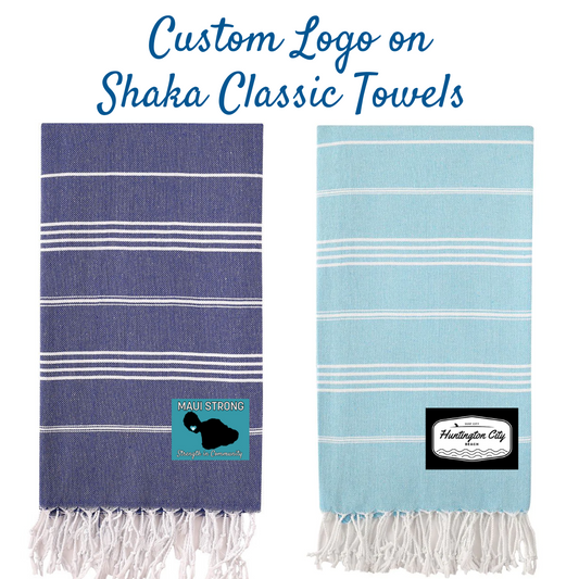 Custom Logo on Shaka Classic Towels - WHOLESALE ONLY! MOQ 42