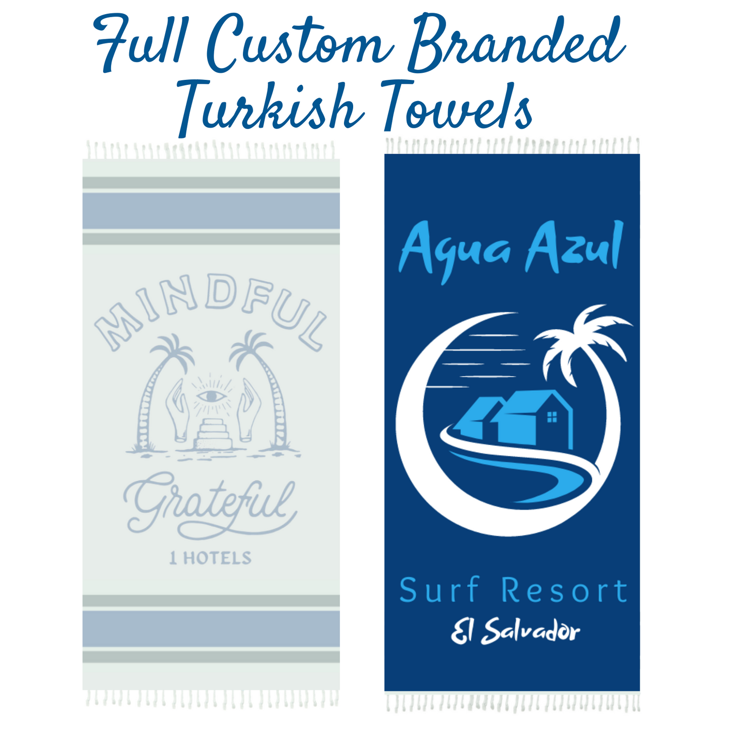 FULL Custom Branded Turkish Towels - WHOLESALE ONLY! MOQ 240 towels