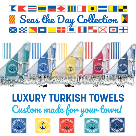 Custom "SEAS THE DAY" Luxury Towels - WHOLESALE ONLY! MOQ 30