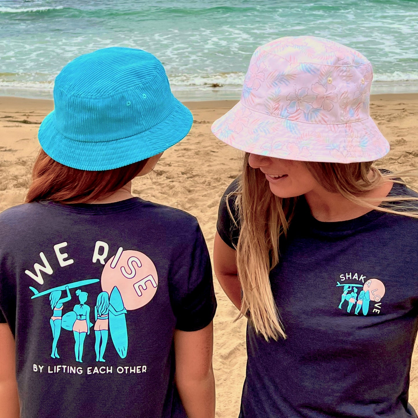 Shaka Surfer Girls "We Rise" T-shirt - Dark Charcoal, Short Sleeve