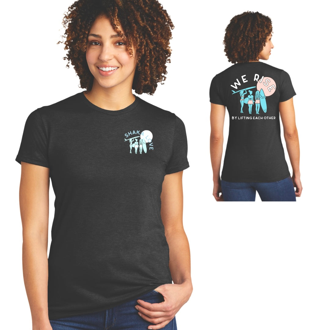 NEW Shaka Surfer Girls "We Rise" T-shirt - Dark Charcoal, Short Sleeve