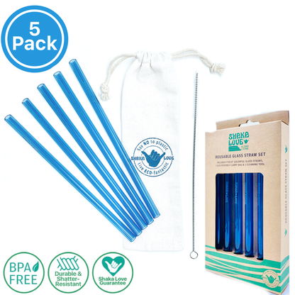 Glass Straw Set - Sky Blue