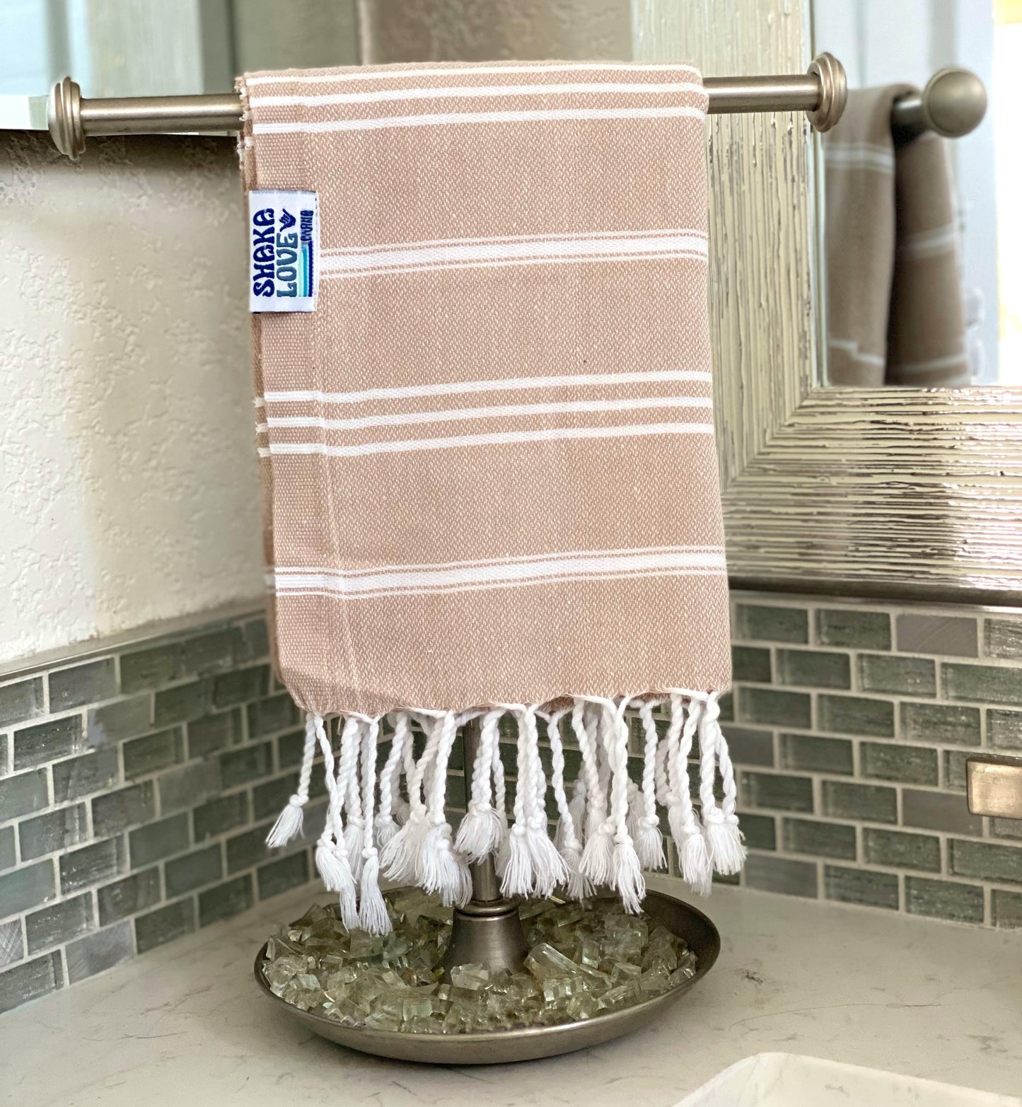 SANDY BEIGE  turkish Hand Towels - Set of 2