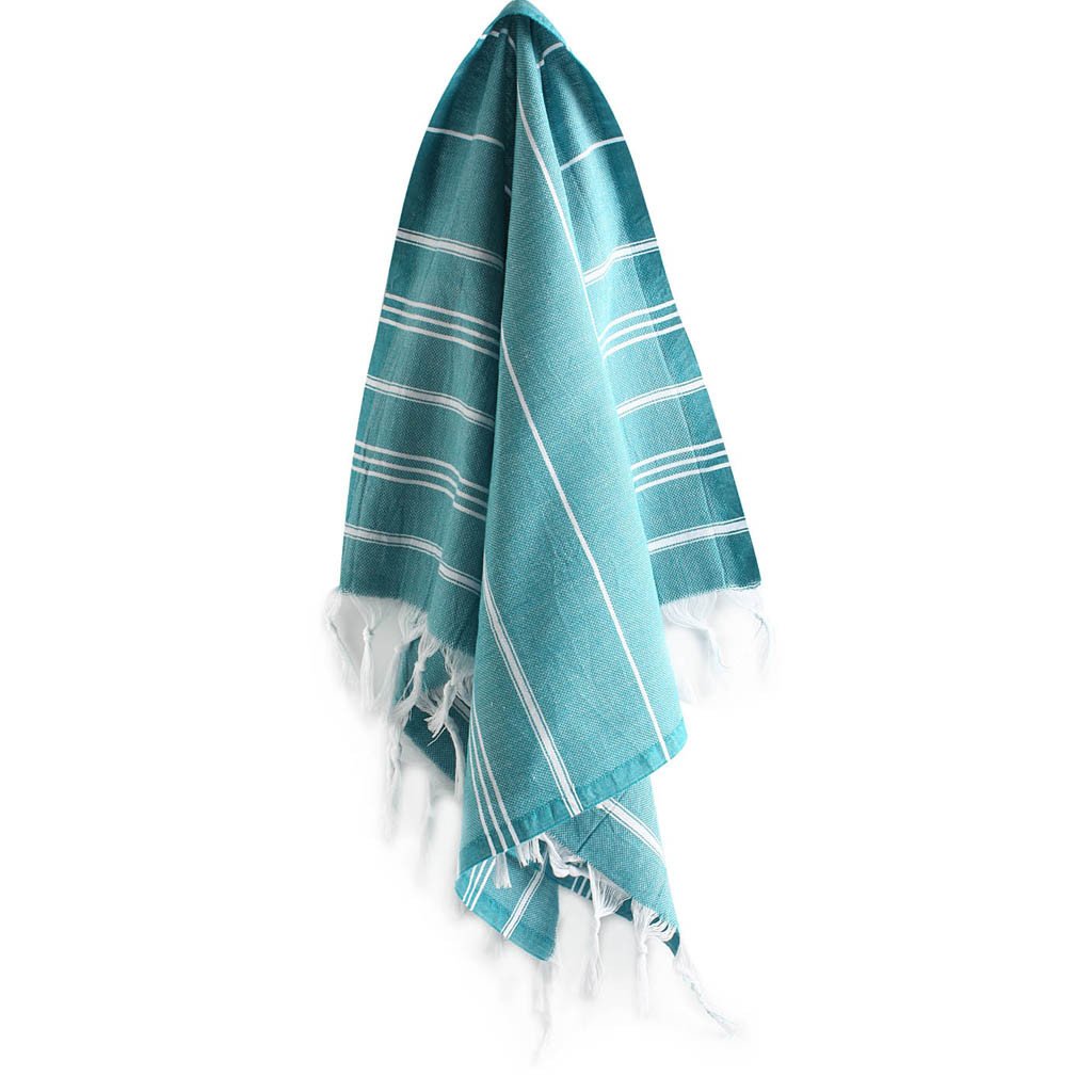 Aqua Turkish Hand Towels - Set of 2