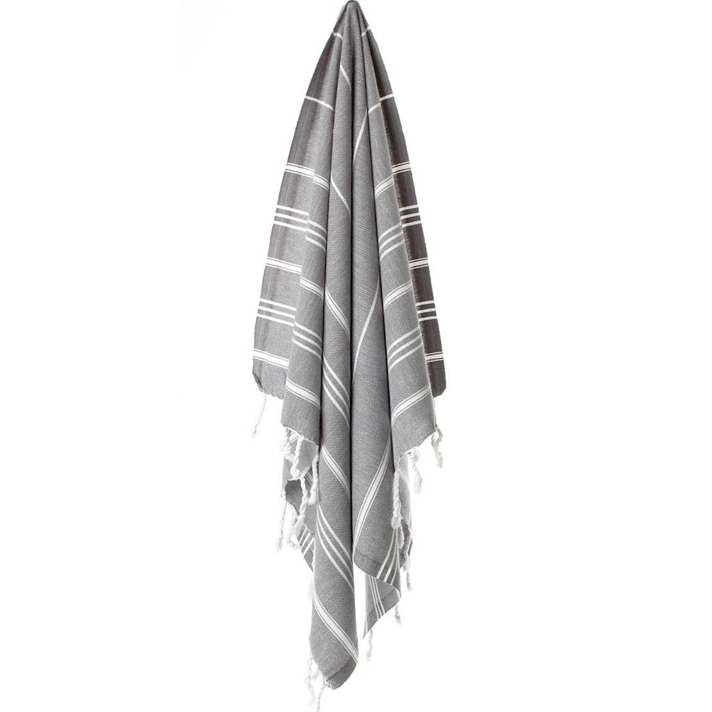 Charcoal Gray Turkish Hand Towels - Set of 2
