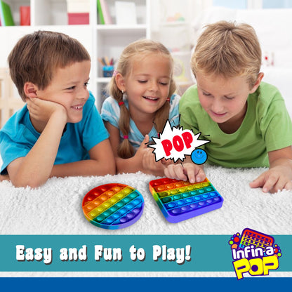 Infin-a-Pop Octagon: The Infinite Popping Toy and Game Rainbow Octagon Shape