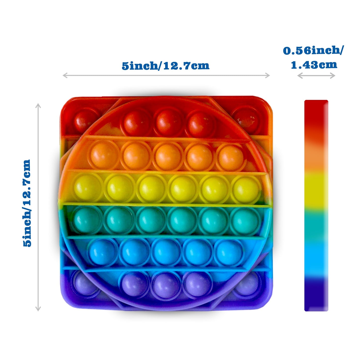 Infin-a-Pop 3 PACK: The Infinite Popping Toy and Game- Rainbow Circle, Square, & Octagon