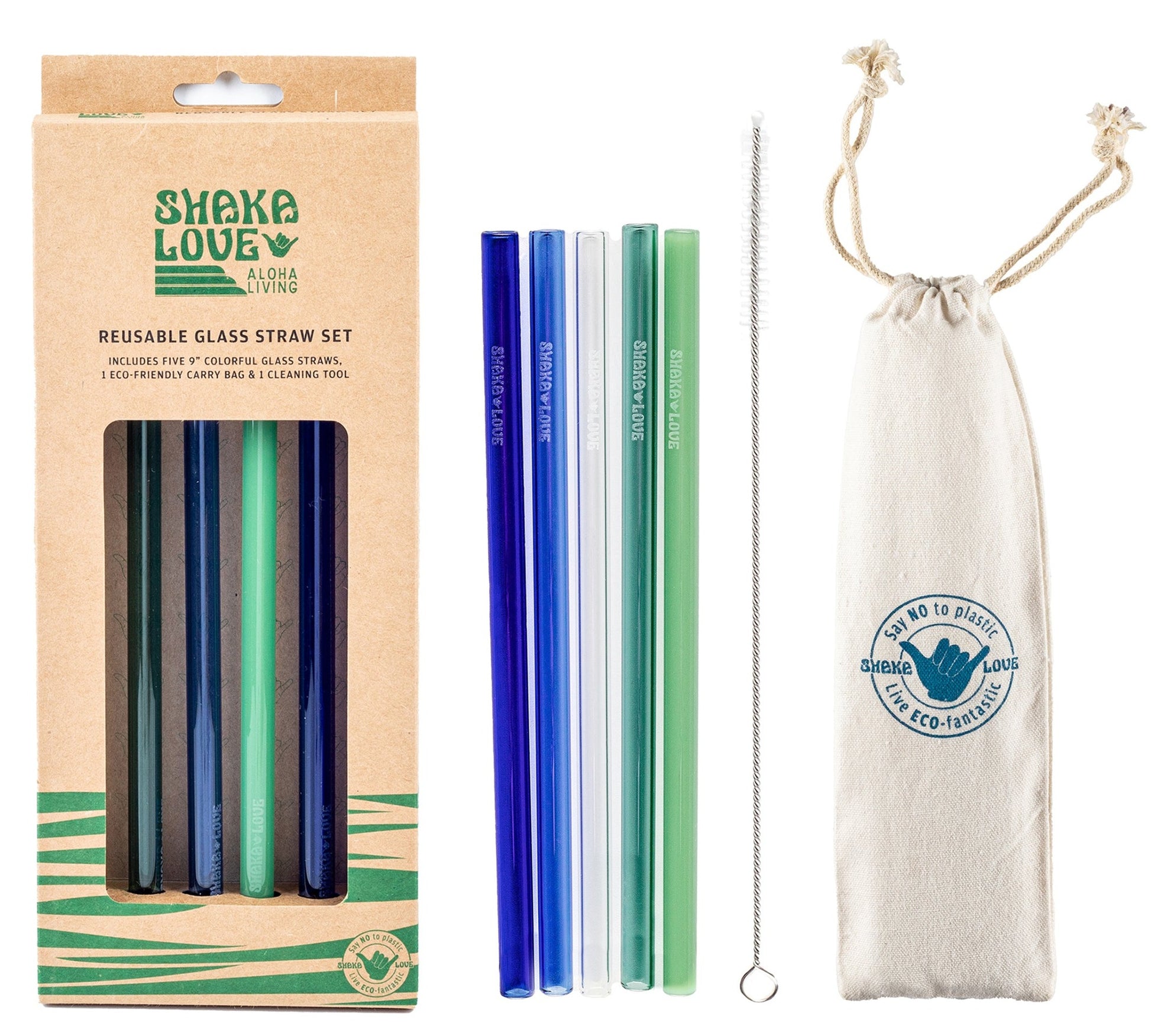 Glass straw set clear sturdy strong glass straws unbreakable glass straws  aloha glass straws straw with purpose best glass straws perfect glass straws  Shaka glass straws Glass Straw Set - ALOHA Mixed