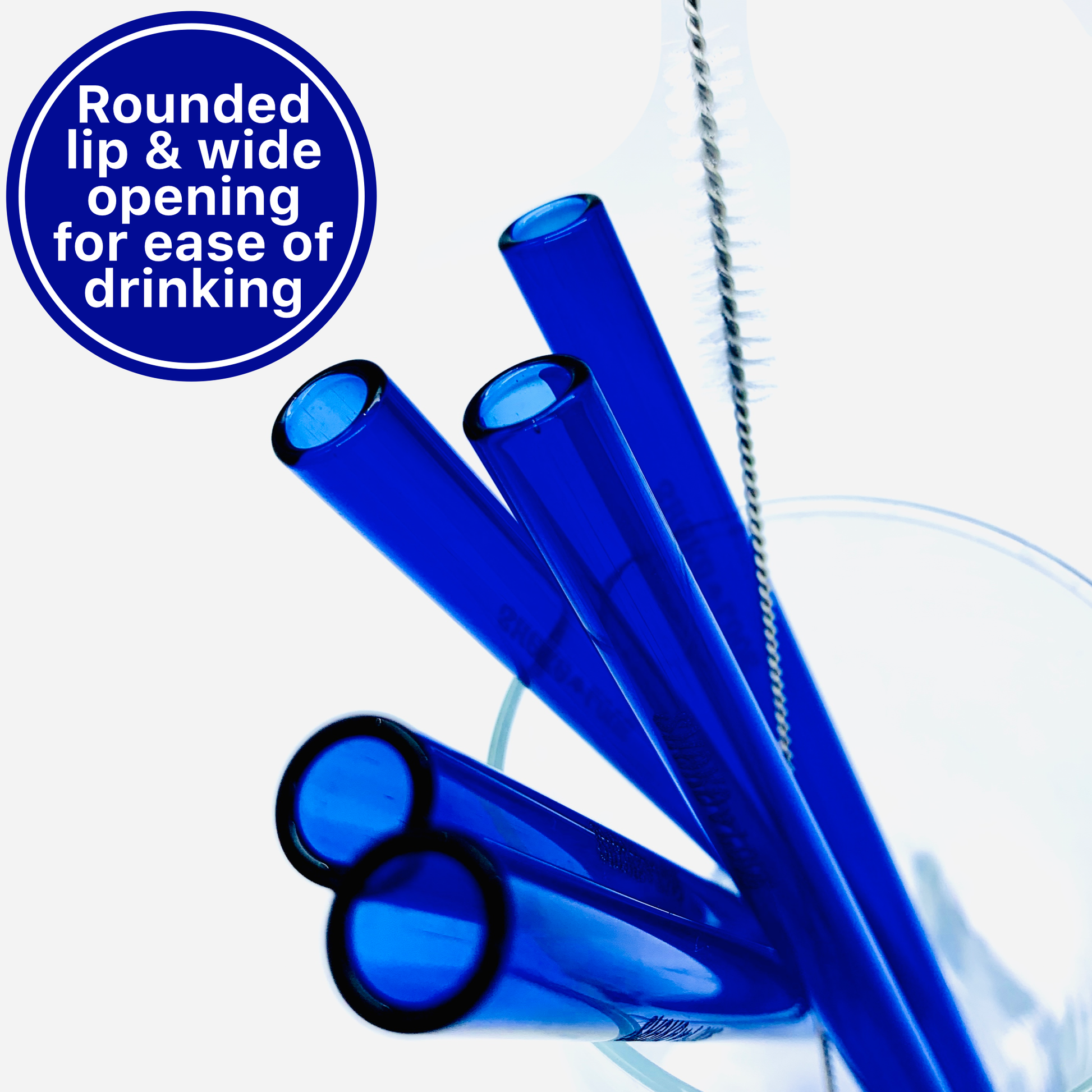 Cobalt Blue Glass straw set Best glass straws ever Glass straw set