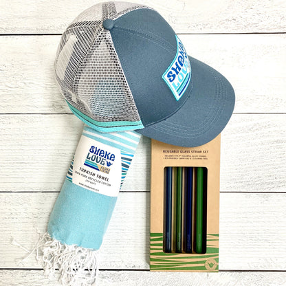 Bundle #6: Includes Hat, Towel, & Straw Set